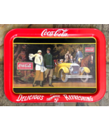 Coca Cola &quot;Touring Car&quot;  Bed Tray 1987 Reproduction Metal 17x13-      2 - €17,18 EUR