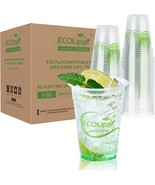 998 Compostable 9oz Cups, Plant-Based PLA Cold Cups, Party/Office Bulk - $1,660.63 MXN