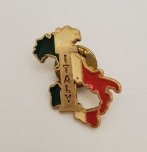 ITALY Country Boot Shaped Lapel Hat  Vest Pin Italian Flag Red Green Sou... - £12.82 GBP