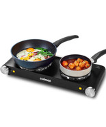 Hot Plates for Cooking Portable Electric Stove, Black Stainless Steel Co... - £200.32 GBP