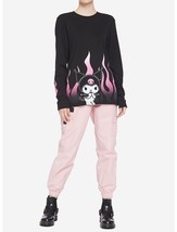 Kuromi Pink Flames Long-Sleeve T-Shirt Medium *Fits like a Large* PLEASE... - £50.83 GBP