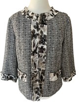 Coldwater Creek Ladies Petite Quarter Sleeve Chiffon Trim Tweed Jacket Nwt 14P - £56.81 GBP