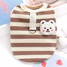 Waffle Grid Vest for Small Dogs &amp; Cats – Summer Striped Pet T-Shirt with Leash - £10.56 GBP+