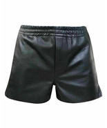 Stylish Black Sexy Shorts Men&#39;s Unique Genuine Lambskin Leather Sports B... - $1,742.66 MXN