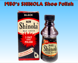Shinola Shoe Polish in Original Box, 1950&#39;s Half Full  Easy Dip Glass Bo... - £17.97 GBP