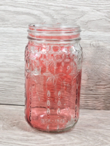 Vintage Pink Mason Jar Est 1946 Embossed Flower Pattern Collectible Synd... - $29.70