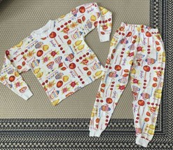 Skivvy Doodles Girl’s Pajamas Size 12 Tea Party Fruits And Flowers 100% Cotton  - £12.69 GBP