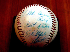 Jim Catfish Hunter Yankees A&#39;s Hof Signed Auto Macphail Game Used Baseball Jsa - £267.27 GBP