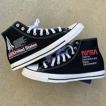 NASA Shoes - Custom Black High Tops Converse - Men&#39;s and Women&#39;s Shoes  - £143.96 GBP