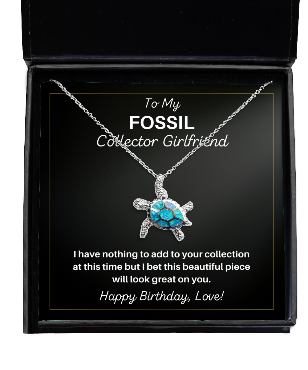 Fossil Collector Girlfriend Necklace Birthday Gifts - Turtle Pendant Jewelry