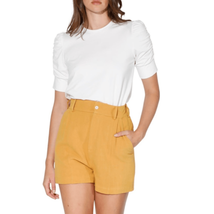 Walter Baker Skippy Ruched Sleeve T-Shirt Blouse,  Classic White Size La... - £44.11 GBP