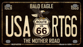 Bald Eagle Route 66 Novelty Mini Metal License Plate Tag - £11.81 GBP