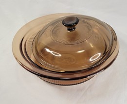 Amber Vision Pyrex Casserole Baking Dish Lid Corning Ware Brown  1Qt. 1L V-31-B - £9.99 GBP