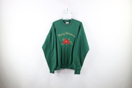 Vintage 90s Streetwear Womens Large Faded Merry Christmas Crewneck Sweatshirt - £31.11 GBP