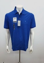 IZOD Men&#39;s Sport Flex Pique Polo Shirt Size Medium Blue Stretch Cotton B... - $14.84