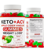 Keto ACV Weight Loss Gummies, Apple Cider Vinegar, 61 Count, Gluten Free, Vegeta - $23.99