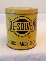 Vintage Gre-Solvent Tin Can ~ Cleans Hands Clean ~ The Utility Co. New Y... - £4.47 GBP