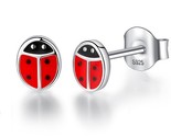 Mals bee dolphin cat dog ladybug enamel earrings 925 sterling silver stud earrings thumb155 crop