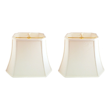 Royal Designs Rectangle Cut Corner Lamp Shade, White, (5x6.5)x(8x12)x10,Set of 2 - £88.68 GBP