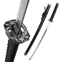 Black 9.5 Classic Dragon Katana Samurai Sword Unsharpened Steel - $517.49 MXN