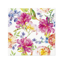 Paw Flower Printed Lunch Napkin 33cm - Orchid w/ Peony - $338.14 MXN