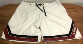 QUIKSILVER ABT MEN&#39;S (W36) IVORY MAROON BLACK POLYESTER SURF SWIM BOARD ... - $17.69