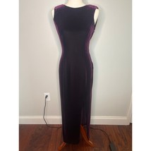 2000s Y2K Betsy &amp; Adam Purple Velvet Drape Hoco Prom Whimsigoth Maxi Dre... - $34.00