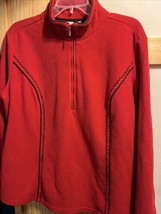 Coldwater Creek Women’s 1X Red Long Sleeve Full Zip Polyester Fleece Jacket - £19.77 GBP