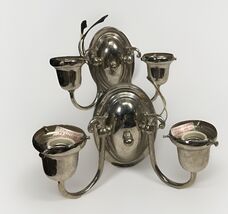 Pair Of Silver Plated Double Arm Wall Sconces - $19.79