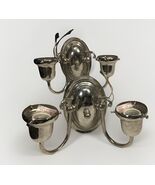 Pair Of Silver Plated Double Arm Wall Sconces - $19.79