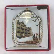 Nations Treasures Charleston S.C. Rainbow Row 24K Brass Metal Souvenir Ornament - £11.03 GBP