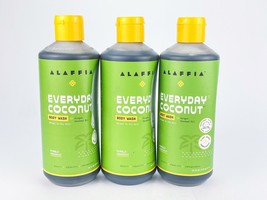 Alaffia Everyday Coconut Body Wash Virgin Coconut Oil Normal Dry Skin Lot of 3 - £37.85 GBP