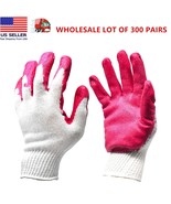 WHOLESALE 300 Pairs Non-Slip Red Latex Rubber Palm Coated Work Safety Gl... - £94.60 GBP