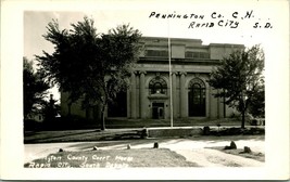 RPPC Pennington County Court House Rapid City SD South Dakota UNP Postcard Q16 - £7.39 GBP