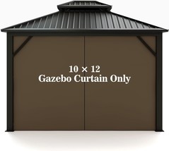 Gazebo Universal Replacement Privacy Curtain – Hugline 10&#39; X 12&#39; Gazebo,... - $44.99
