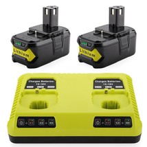 2Pack 6.0Ah Replacement P108 Lithium Ryobi 18V Battery + P117 Ryobi Dual... - $172.99