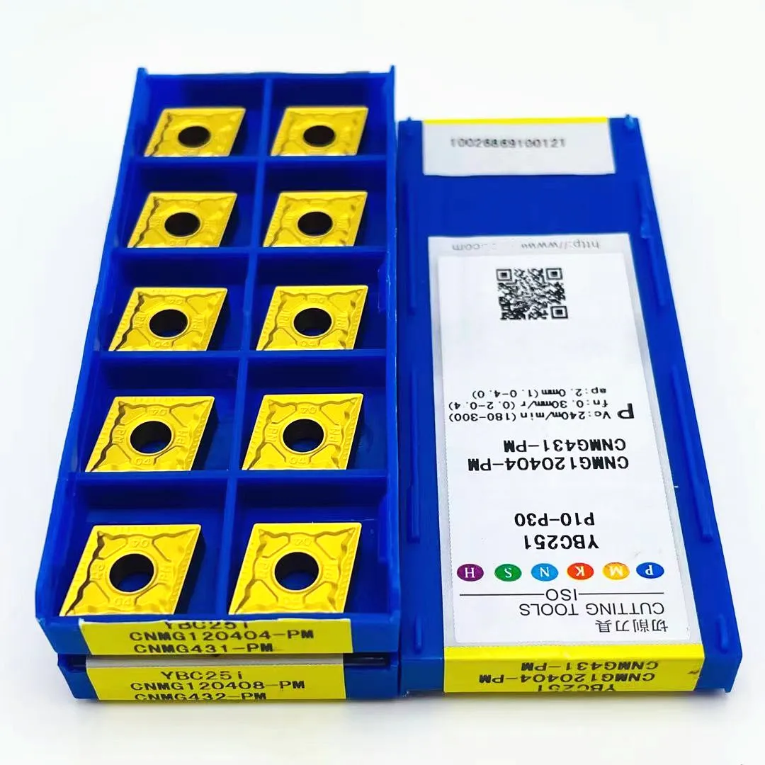 10PCS Lathe tools CNMG120404 PM YBC251 CNMG120408 PM YBC251 Carbide insert Proce - £219.87 GBP