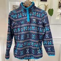 L.L. Bean Aztec Southwestern Print Pullover Fleece Jacket Sweatshirt 1/4... - $36.00