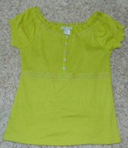 Womens Shirt Requirements Green Ribbed Short Sleeve Lace Boat Neck Top-sz S - £13.16 GBP