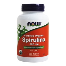 NOW Foods Spirulina 100% Natural 500 mg., 200 Tablets - $14.19