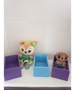 Tiny Tukkins Plush Dog Lot of 2 Figures 3 Cribs  - $15.00