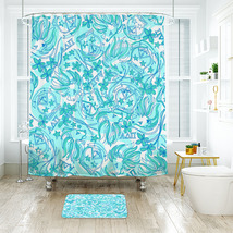 Lilly Pulitzer Alpha Delta Pi Shower Curtain Bath Mat Bathroom Waterproof - £18.21 GBP+