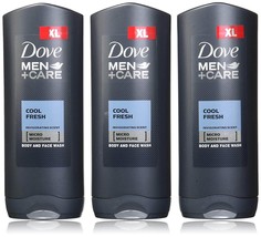 Dove Men Care, Body &amp; Face Wash, Cool Fresh, Pack of 3, (13.52 Fl. Oz/400 ml Eac - £28.04 GBP