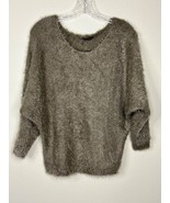 Staccato women&#39;s Sweater Dolman Sleeve soft fuzzy tan brown size Medium - £17.42 GBP