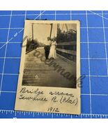 rppc postcard Bridge Across The Suwannee River Florida 1912 Couple - $8.60