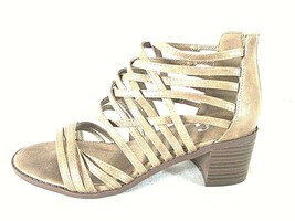 TG Beige Strappy Gladiator Zipper Sandal Heels Shoes Women&#39;s 6.5 (SW20)pm1 - £17.80 GBP