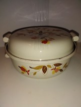 Vintage Hall&#39;s Superior Jewel Tea Covered Casserole Dish - Autumn Leaf - VGUC - £31.90 GBP