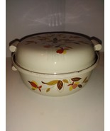 Vintage Hall's Superior Jewel Tea Covered Casserole Dish - Autumn Leaf - VGUC - £31.45 GBP