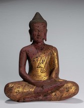 Antik Khmer Stil Holz Sitzende Statue Dhyana Meditation Mudra - 49cm/50.8cm - £325.58 GBP