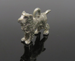 925 Sterling Silver - Vintage Petite Dark Tone Standing Dog Pendant - PT8687 - £22.15 GBP